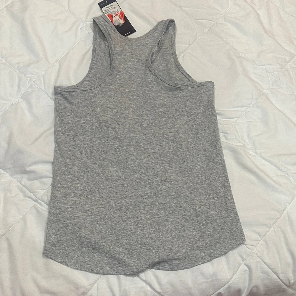 NEW Adidas Heather Gray Tank with Mint Logo size 7/8 - Picture 4 of 5